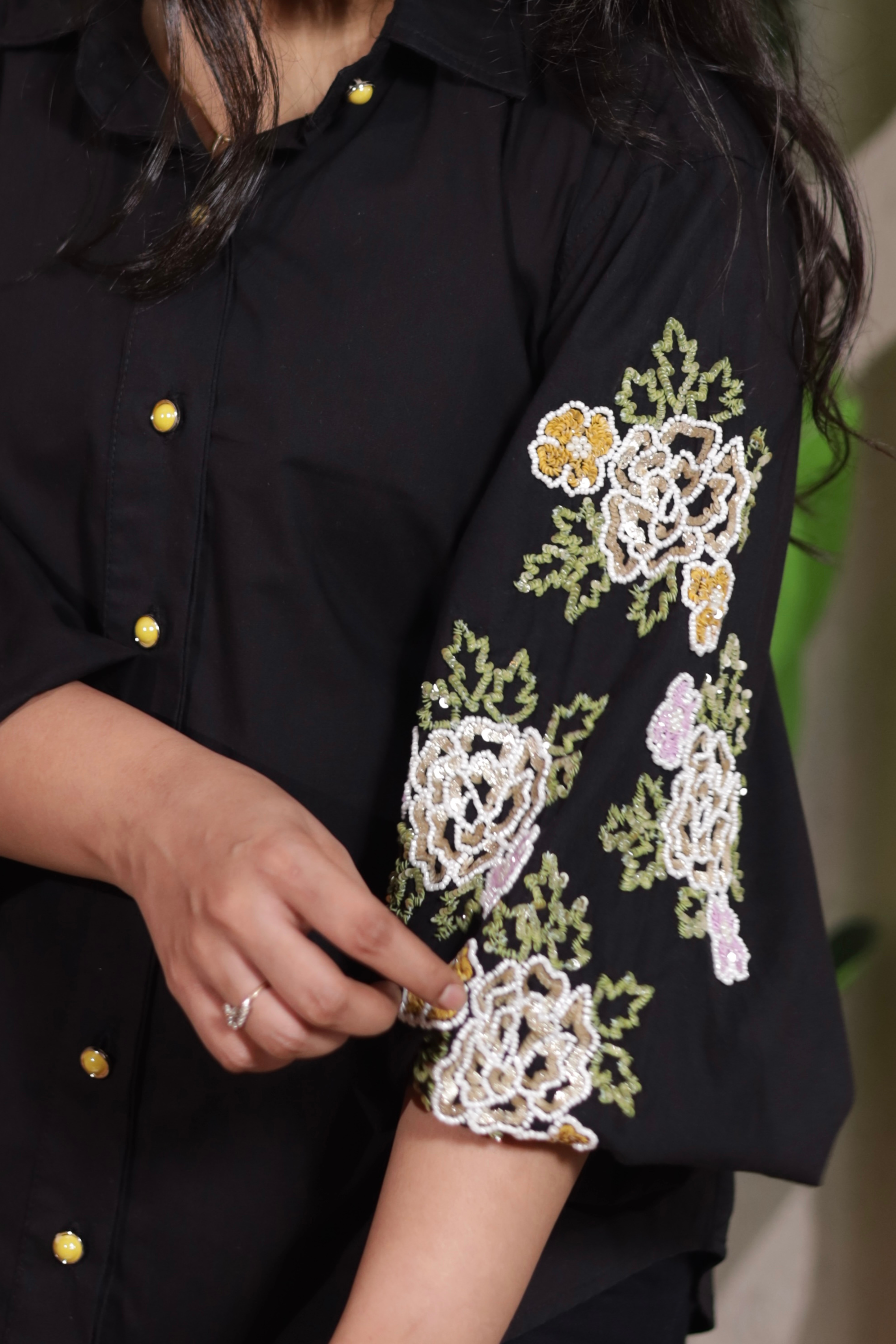 Midnight Bloom Embroidered Co-ord Set