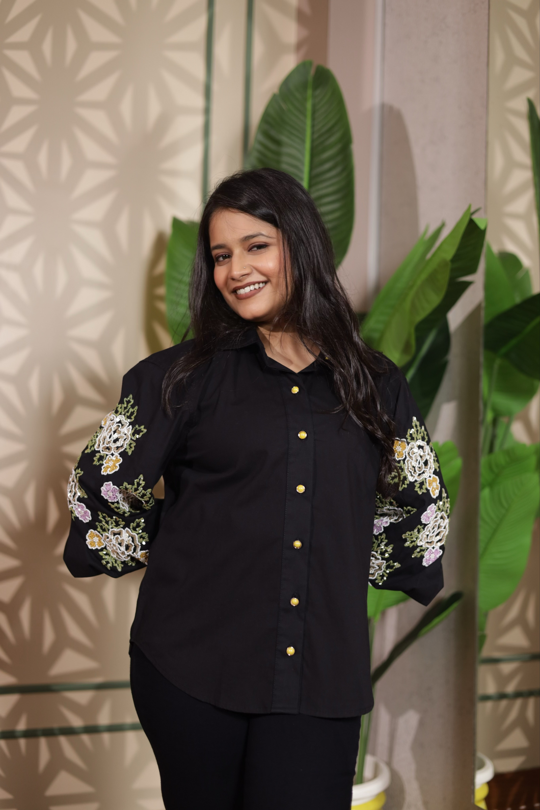 Midnight Bloom Embroidered Co-ord Set