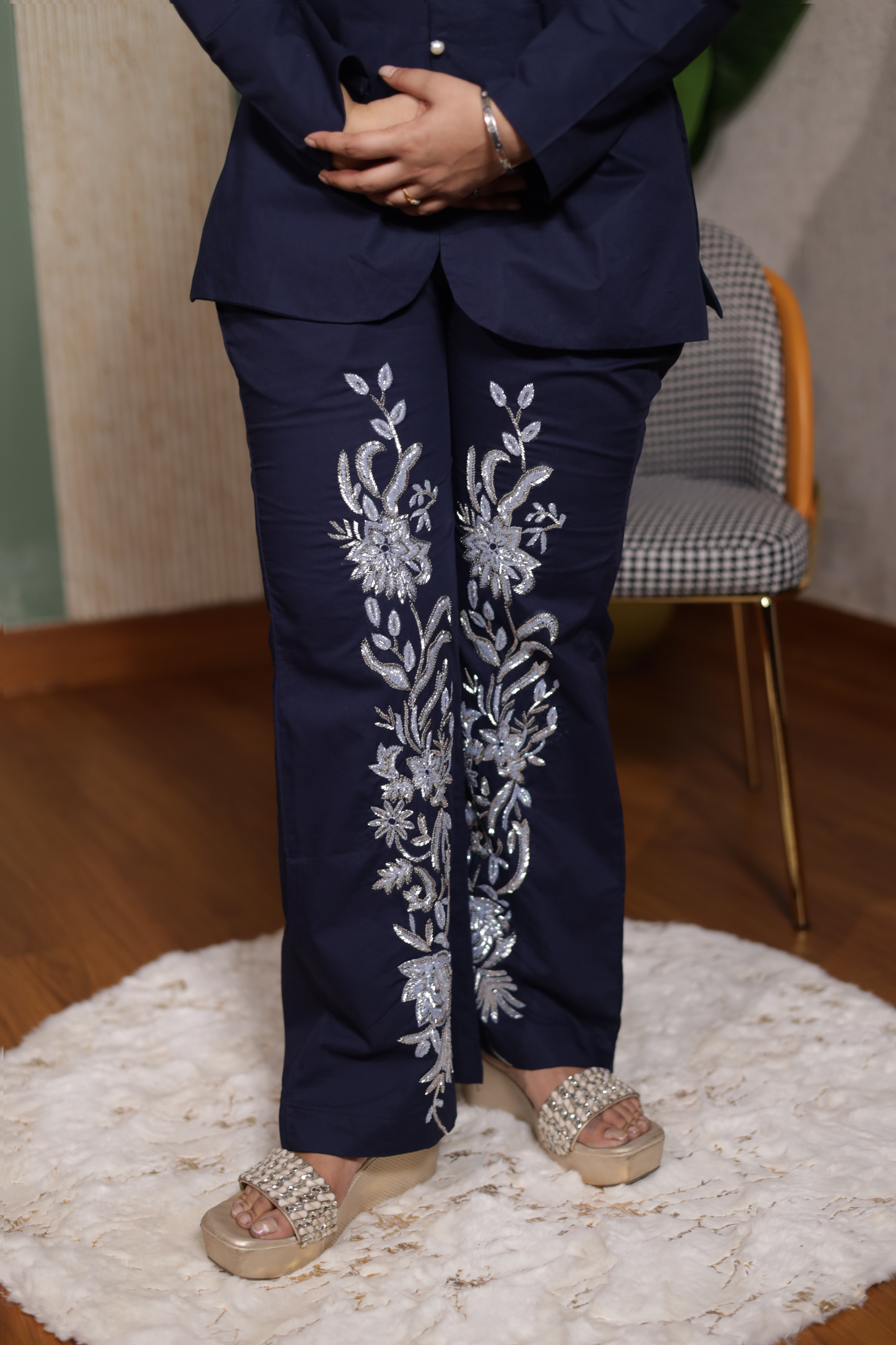 Midnight Silver Bloom Co-ord Set