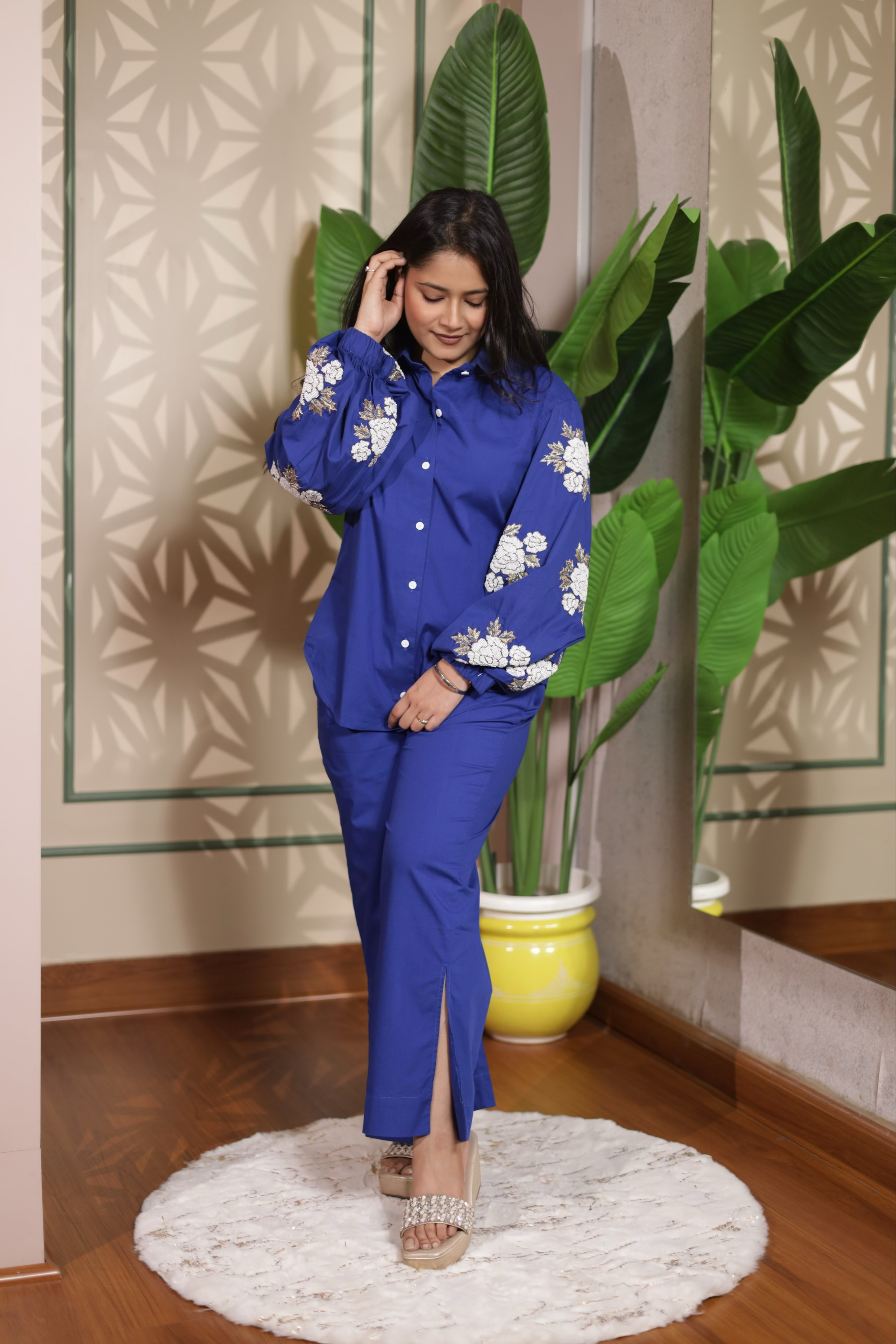 Royal Bloom Sleeve Co-ord Set